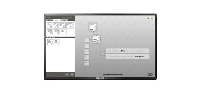 interface design on an desktop screen