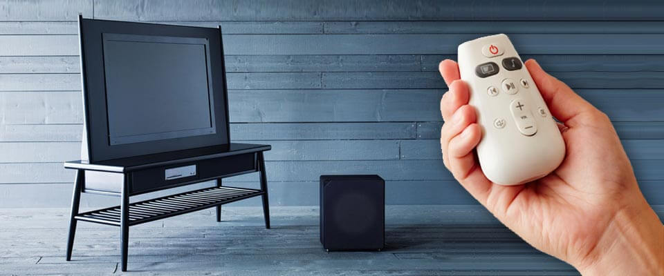 situation of a Uppleva 2 tv set with a remote control